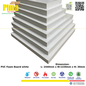 Hoja de tablero de espuma de PVC WPC duradera, Color blanco, 30mm de espesor, densidad de 0,6G/cm3 para estructuras de muebles de polivinilo, cocina - Product Image 3