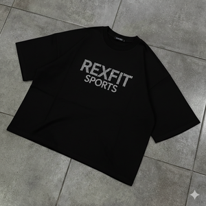 เสื้อยืดโอเวอร์ไซส์ผู้ชาย ปักโลโก้ด้วยคริสตัล ผ้าฝ้ายพรีเมียม สตรีทแวร์ แขนสั้น ระบายอากาศได้ดี คุณภาพสูง ทรงหลวม - Product Image 1