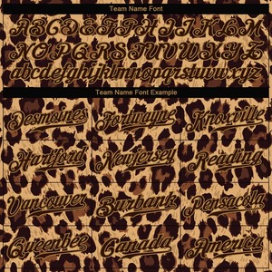 Custom Brown <b>Old</b> Gold Leopard Pattern Softball Jersey Authentic Breathable Women Team Uniform Sublimated Wholesale - Product Image 3