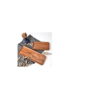 Bandeja rectangular de madera de mango rústica, construcción duradera, acabado con vetas naturales, ideal para servir comidas, bebidas y decoración del hogar. - Product Image 2