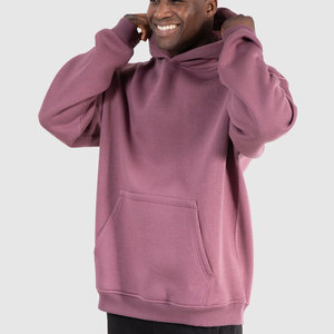 เสื้อฮู้ดดี้โอเวอร์ไซส์ผู้ชาย สีพื้น ผ้าฟลีซ สวมใส่สบายๆ สำหรับฤดูใบไม้ร่วง ทรงปกติ มีกระเป๋า ผลิตจากผ้าฝ้ายถัก 100% - Product Image 4