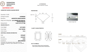Diamant de 5,39 carats, taille radiant, couleur marron fantaisie |   Pierre rectangulaire de laboratoire polie, taille EX, symétrie 10/10, dureté 10/10 pour la fabrication de bijoux - Product Image 2