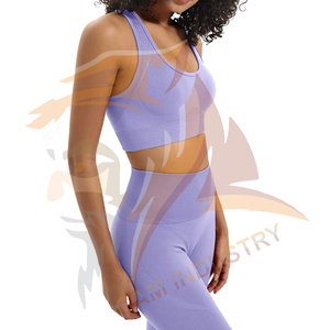 Ensemble de yoga pour femmes personnalisé avec étiquette privée, 2 pièces, sport, fitness, taille élastique, design personnalisable, ensemble de yoga en spandex/nylon - Product Image 5