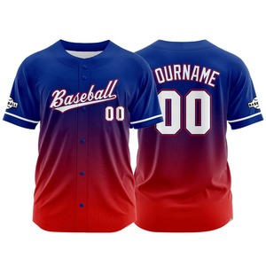 Maillot de baseball personnalisé, impression par sublimation, vêtements d'équipe, respirant, séchage rapide, maille unisexe, polyester, col en V entièrement boutonné - Product Image 3