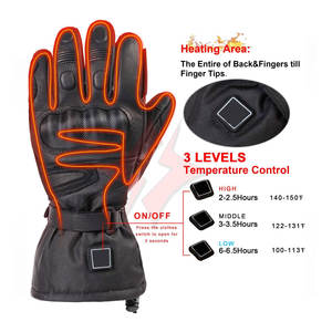 Guantes de Motocicleta con Calefacción por Batería Recargable para Hombre y Mujer, Guantes Eléctricos Impermeables y Resistentes al Viento para Esquí - Product Image 2