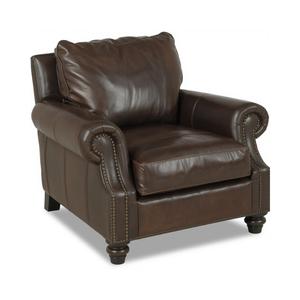 High Quality Genuine Cowhide Leather Armchair Real Cow Leather Upholstered Accent <b>Chair</b> Rolled Arms Durable <b>Living</b> <b>Room</b> Seating - Product Image 1