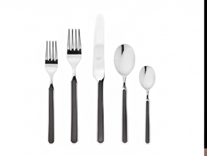 <b>Black</b> Mirror <b>Cutlery</b> <b>Set</b> Stainless Steel Mirror Polish With Matte <b>Black</b> PVD Handle Design Ideal For Home Dining And Restaurant - Product Image 1