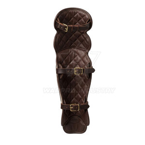 Protège-jambes de baseball en cuir personnalisé, forme ergonomique, fermeture sécurisée, sangles réglables, design léger, protection professionnelle - Product Image 5