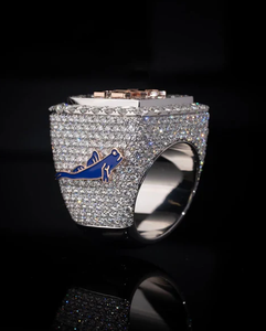 Luxury Moissanite Cocktail Ring 925 Silver 18K Solid Gold Pave Setting <b>Letter</b> Pattern Unisex Gift Jewelry - Product Image 2