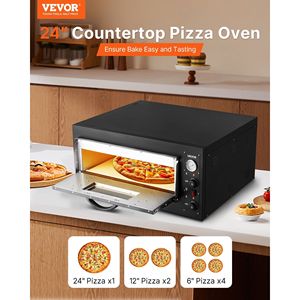 24 \ "forno elettrico da banco per Pizza 842 °F Max Temp 4200W attrezzatura da cucina commerciale per interni a doppio termometro manopola di controllo della temperatura - Product Image 2