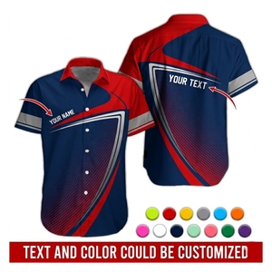 Camisetas de Carreras Personalizadas Hawaianas de Manga Corta con Botones, Camisetas para Equipo de Mecánicos, Camisetas para Equipos de Rally, Camisetas de Trabajo para Mecánicos - Product Image 1