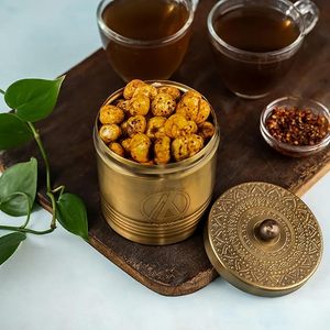Premium Brass Container Wholesale Price Decorative Storage <b>Jar</b> for Spices Sugar Tea and Kitchen Use Handmade Brass Container - Product Image 3