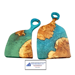 Posavasos de Resina de Madera Personalizados, Posavasos de Resina Epoxi para Bebidas, Juego de Posavasos de Resina Azul de Lujo, Venta Caliente 2026, Decoración del Hogar - Product Image 1