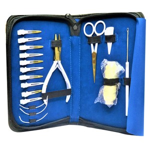 Kit d'outils d'extension capillaire de haute qualité 2026 avec pinces, aiguille à boucle, peigne et pinces pour salon et usage personnel - Product Image 1
