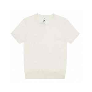 Camiseta casual personalizada de manga corta, corte ajustado, tejido de punto, color sólido, con pequeña etiqueta bordada, estilo americano. - Product Image 5