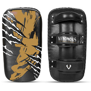 Venomous Custom Leather Muay Thai Kick Pads Curved Arm Pads Training Strike <b>Shield</b> OEM Manufacture - Product Image 5