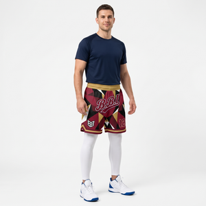 Pantalones cortos de baloncesto azul rey para hombre, al por mayor, de malla, deportivos, retro, para entrenamiento, gimnasio, con gráfico de alas sublimado, uniformes. - Product Image 3