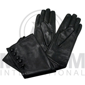 ถุงมือหนังคุณภาพสูง ระบายอากาศได้ดี หนังแกะไม่บุซับใน สีดำ - Product Image 2