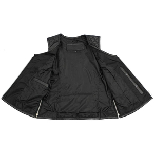 Women's Genuine Leather <b>Biker</b> Vest Vintage Motorcycle <b>Waistcoat</b> Slim Fit Sleeveless Outerwear Waterproof Windproof Casual Wear - Product Image 2