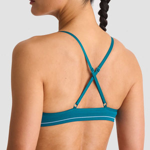 Soutien-gorge de sport personnalisable OEM pour femme, en tissu côtelé, dos croisé, bretelles réglables, décolleté en V profond, séchage rapide, anti-rétrécissement, respirant - Product Image 2