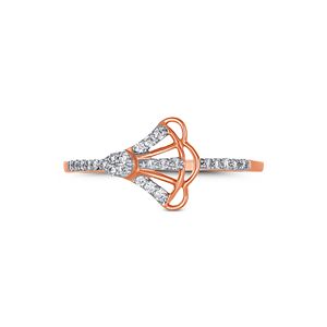 Bague en or rose et diamants, design élégant en forme de pétale, environ… Poids total de 0,50 carat - Product Image 3