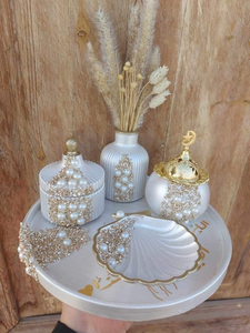 Luxury Indian Premium Resin Jar Set for Modern Home Decor Elegant <b>Ornament</b>-Textured Designed Royal Storage Jar - Product Image 2