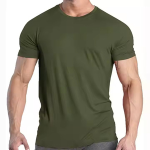Camiseta Deportiva de Alta Calidad para Hombre, Transpirable, Elástica, de Manga Corta, 95% Algodón, 5% Elastano, Camiseta de Compresión Personalizada - Product Image 1