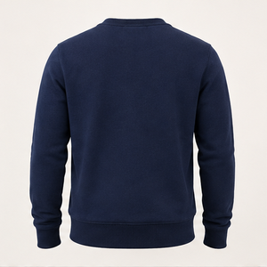 เสื้อสเวตเชิ้ตคอกลมทรงคลาสสิคสำหรับผู้ชาย สีน้ำเงินเข้ม แต่งลายสามเหลี่ยม รุ่น MCRW-0005 - Product Image 2