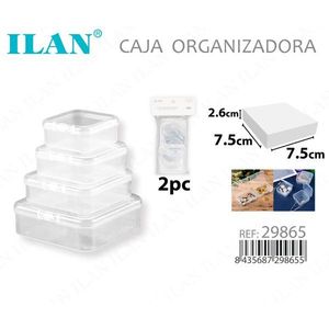 Scatola portaoggetti Iln 2,6x7,5x7,5 cm, organizer trasparente per dispositivi elettronici - Product Image 3