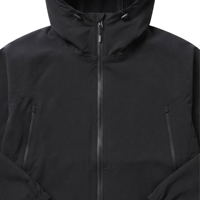 Veste matelassée à capuche noire pour homme, fermeture éclair, coupe-vent, décontractée, pour l'automne, coupe régulière, extérieur en polyester, doublure en nylon