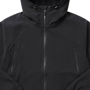 Veste matelassée à capuche noire pour homme, fermeture éclair, coupe-vent, décontractée, pour l'automne, coupe régulière, extérieur en polyester, doublure en nylon - Product Image 6