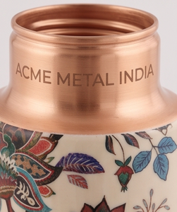 High Quality Floral Printed Design Copper Water Bottle Eco Friendly Leakproof Flask for Daily Hydration Travel Home Office - Product Image 2