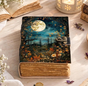 Floral <b>Moon</b> Grimoire Journal – Celestial Spell <b>Book</b>, Vintage Pages (Personalized Gift) - Product Image 4