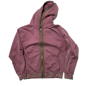 Sweat à capuche unisexe épais à fermeture éclair, couleur unie, en coton molletonné, décontracté, pour l'hiver, respirant, coupe oversize - Product Image 2