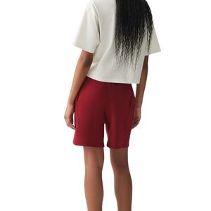 Shorts cargo pour femmes, longueur genou, taille haute, élastique, décontracté, streetwear, mélange de coton, coupe ample, logo personnalisé OEM, vente en gros - Product Image 5