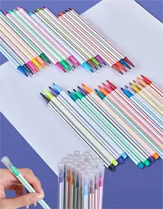 24-Color Water-Based Pencil Set Washable Kids Art Markers With Pink Barrel Water Color Pens For Drawing And Writing