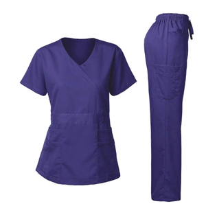 Ensemble de blouses médicales vertes à manches courtes pour femmes 2026 en tissu tissé – Uniformes d'hôpital à usage médical - Product Image 4