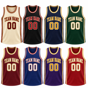 ผู้ผลิตเสื้อบาสเก็ตบอลย้อนยุคแบบกำหนดเอง OEM ODM รับผลิตเสื้อกีฬาตาข่ายพร้อมชื่อทีมและหมายเลข - Product Image 2