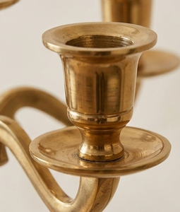 Classic Home Decorating <b>Gold</b> Shiny Polished Candle Stand Pure Aluminum Candle Stand With 5 Arms <b>Candelabra</b> For Decor - Product Image 4