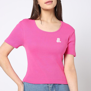 Camiseta de Verano para Mujer, Ecológica, Casual, con Logotipo, 100% Algodón Orgánico, 160g, Impresión Personalizada, Transpirable, Cuello Redondo, Manga Corta - Product Image 2