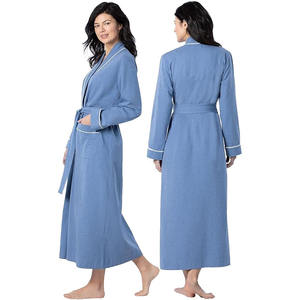 Ensemble de peignoirs en coton doux et respirant pour hôtel, peignoirs de couple de luxe, vêtements d'intérieur à manches longues, robe de chambre pour femme, service OEM - Product Image 3