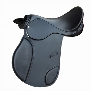 Selle d'équitation anglaise toutes saisons confortable et polyvalente en cuir et synthétique, style course - Product Image 1