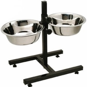 Customized Logo Prices Available H Shape Elevated <b>Raised</b> Metal Stainless Steel High Portable Adjustable <b>Pet</b> Cat Dog Feeder <b>Bowl</b> - Product Image 1