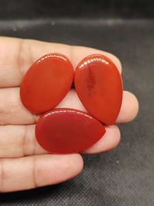 Red Onyx Coffin Shape Gemstone Flat Back Calibrated Teardrop Shape Wholesale cabochon - Product Image 4
