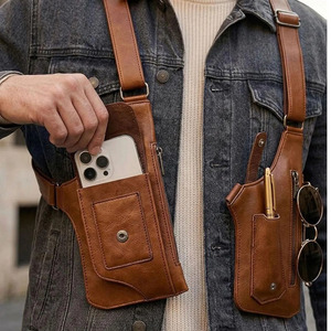 Bolso de Hombro de Cuero de Lujo, Riñonera con Correa Ajustable, Herrajes de Primera Calidad, Carcasa Suave de Alta Calidad, Múltiples Compartimentos - Product Image 3