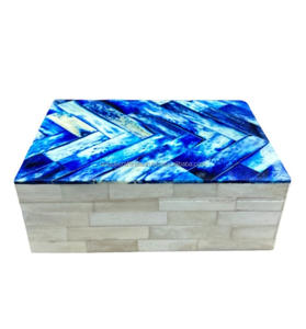 Caja de Recuerdos de Cuerno de Búfalo Ecológica y de Lujo Moderna, con Incrustaciones Intrincadas de Cuerno Animal, Pulida, Cuadrada, Clásica, para Guardar Joyas - Product Image 5