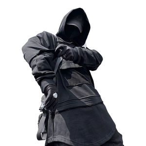 Sweat-shirt Techwear pour homme, noir, streetwear, poche cargo tactique, style urbain, ninja, cyberpunk, hip hop, Harajuku, coupe ample - Product Image 5