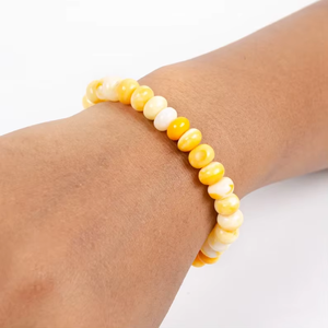 Natural Orange Opal Smooth Rondelle <b>Bracelet</b> 8MM Fire Opal Gemstone Stretch <b>Bracelet</b> Natural Stone <b>Beaded</b> <b>Bracelet</b> For <b>Men</b> Women - Product Image 5