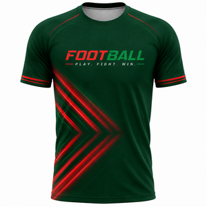 เสื้อฟุตบอลแบบซับลิเมชั่น ตัดเย็บตามแบบของคุณเอง ผ้าโพลีเอสเตอร์ ออกแบบเองได้ สำหรับสโมสรหรือทีมฟุตบอล เสื้อฟุตบอลระบายอากาศได้ดี ชุดยูนิฟอร์มฟุตบอล - Product Image 1