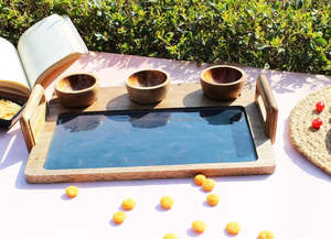 Plateaux de service écologiques élégants en bois imprimés avec poignée Plateaux décoratifs de bureau de haute qualité pour la maison d'hôtel par FWE - Product Image 2